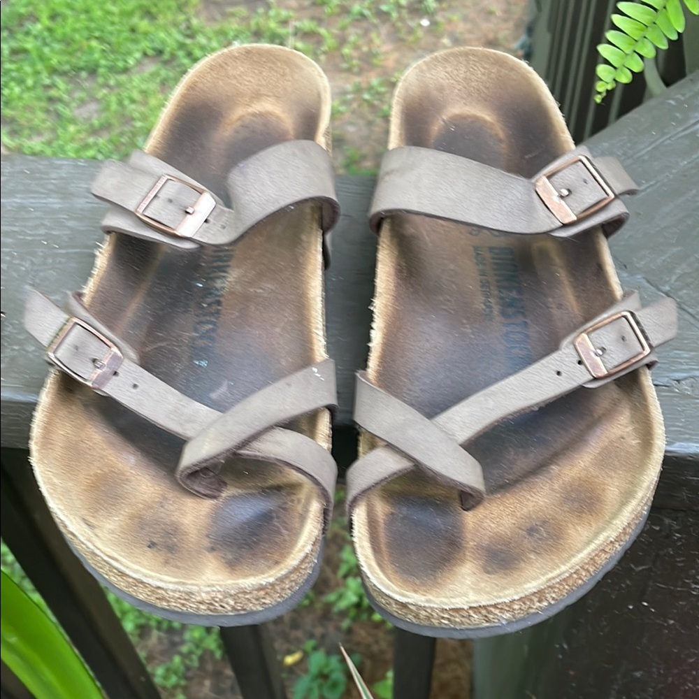 Birkenstock Brown Sandals with Classic Two-Strap Design